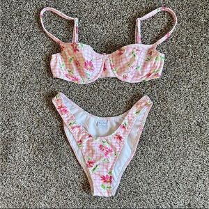 Mirror Palais Pink and Green Floral Swim Set